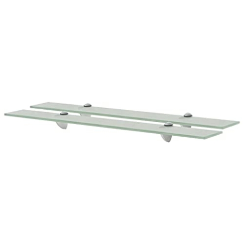 vidaXL 2X Regal Schwebend Wandregal Glasregal Glasboden Glasablage Badablage Wandablage Badregal Ablage Regale Bad Glas 70x10cm 8mm Mattiert