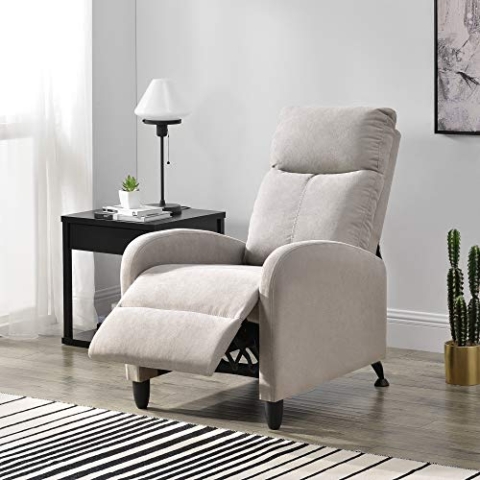 [en.casa] Polstersessel Bregenz Relaxsessel Relaxliege 102x60x92 cm Liegesessel Fernsehsessel Sessel mit Verstellbarer Rückenlehne TV Sessel aus Textil Braun