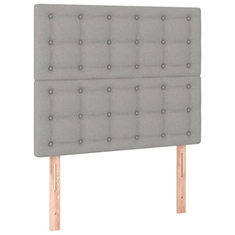 vidaXL Kopfteil 2 STK., Bettkopfteil mit Holzbeinen, Höhenverstellbar Polsterkopfteil für Bett, Betthaupt Bettzubehör Schlafzimmer, Hellgrau 90x5x78/88cm Stoff