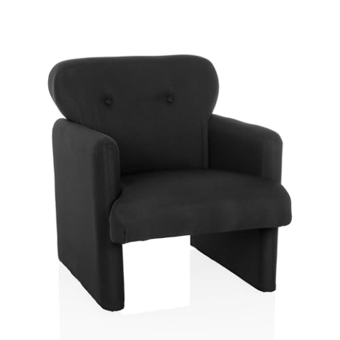 hjh LIVING Loungesessel 1-Sitzer CARIPITO Stoff Polstersessel Relaxsessel für Wohnzimmer Schlafzimmer, Schwarz