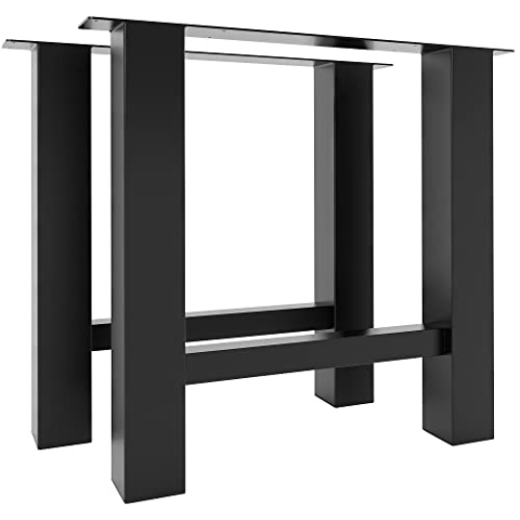 CLP Tischbeine Harry I Pulverbeschichteter Tischfuß Schwarz I Do IT Yourself Tischkufen, Farbe:schwarz