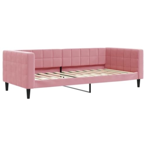 vidaXL Tagesbett, Gästebett 2-in-1, Sofabett Schlafsofa für Schlafzimmer Wohnzimmer, Bettsofa Sofa, Modernes Design, Rosa 90x200cm Samt
