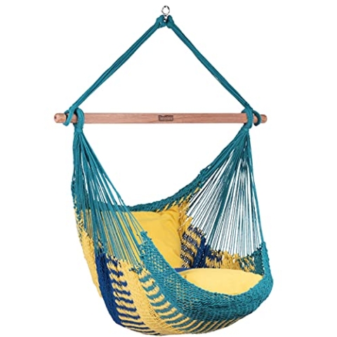 Tropilex Südamerikanischer Hängesessel Single | Handgefertigt | Fairtrade | 7 Stile & 8 Farben zur Auswahl | Flexibel & Belastbar | Perfekt für den Garten, Camping und auf Reisen geeignet