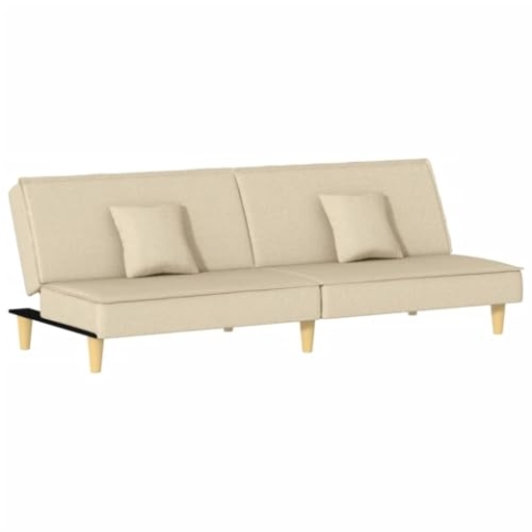 vidaXL Schlafsofa, Sofa mit verstellbaren Rückenlehnen, Couch für Wohnzimmer, Schlafcouch Bettsofa Tagesbett Sofabett, Creme Stoff