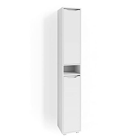 Vicco Badschrank Ruben, Badezimmerhochschrank, Weiß, 30 x 192.5 cm