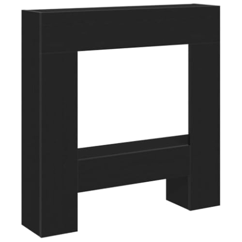 vidaXL Kaminumrandung Schwarz Eichen-Optik 81x18x82 cm Holzwerkstoff, Kamin Zubehör, Kaminrahmen, Kaminkonsole, Kaminzubehör, Kaminsims, Kaminkonsolen