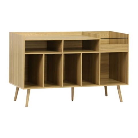 sweeek Schallplattenschrank mit Vintage-Look und Holzdekor, L 100 x B 48 x H 81,5 cm - Dune