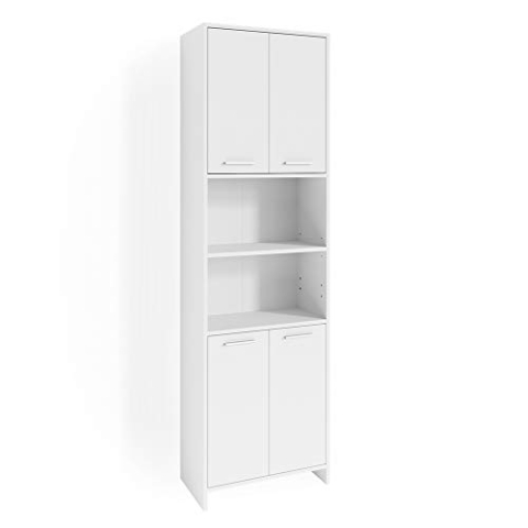 Vicco Badschrank Maris, Badezimmerhochschrank, Weiß, 56.1 x 190 cm