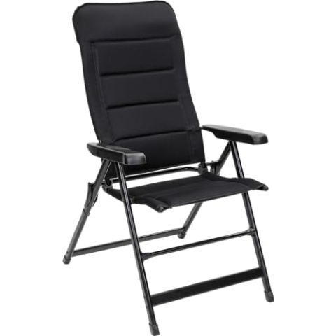 BERGER Tesino Klappstuhl Camping Aluminium - Campingstuhl Klappbar - Gartenstuhl Festival Faltstuhl Hochlehner mit Armlehnen gepolsterte Bezug und 7-Fach verstellbar Belastbar bis 120kg