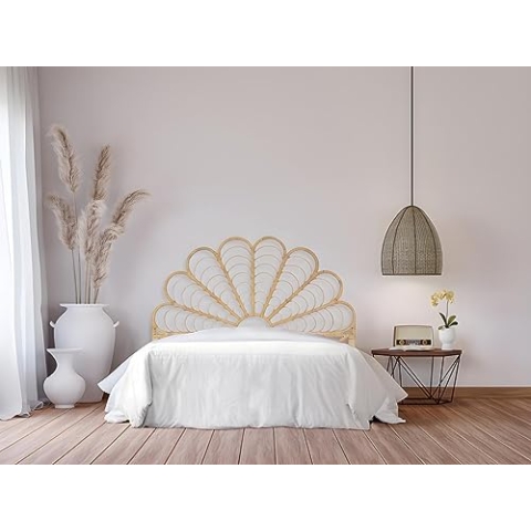Vente-unique-Bettkopfteil - Rattan - 160 cm - Naturfarben - FLOSIA