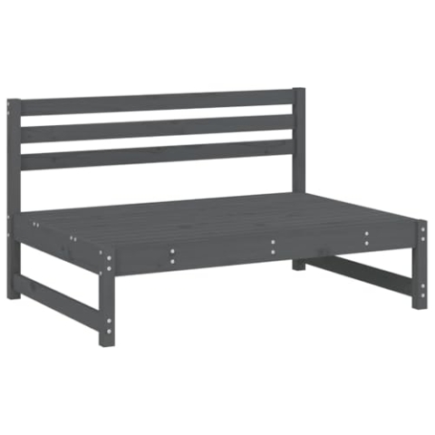vidaXL Garten Ecksofa, Modular Gartenmöbel, Sofa Lounge Sessel für Garten Terrasse Balkon, Gartensofa Gartensessel, Grau Massivholz Kiefer