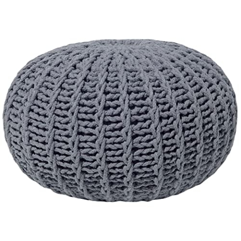 Beliani Moderner Pouf in Dunkelgrau 52 x 35 cm Conrad II
