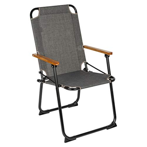 Bo-Camp Urban Outdoor Klappstuhl Brixton Camping Strand Stuhl Angelstuhl Klappsessel Gartenstuhl Alu faltbar bis 100 kg Grau