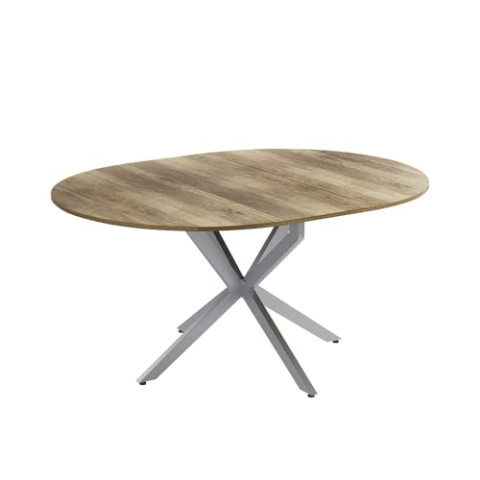 Vicco Esstisch Loyd, Eiche rustikal/Grau, 120 x 76.5 cm ausziehbar