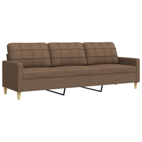vidaXL 3 Sitzer Sofa, Polstersofa Couch mit Metallgestell, Relaxsofa für Wohnzimmer, Loungesofa Schlafsofa Gästesofa, Modern, Braun Stoff