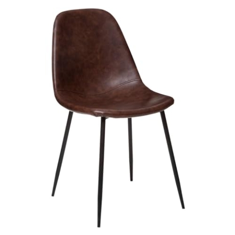 Atmosphera - Stuhl Vladi Cognac - Lederoptik - Kastanienbraun