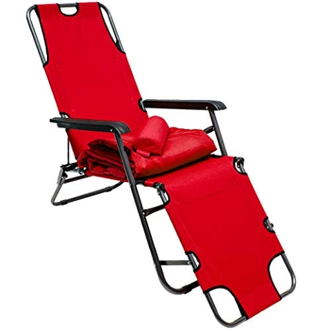 AMANKA Liegestuhl klappbar 180x60cm - leichte Klappliege bis 100kg Relaxstuhl Gartenstuhl Campingstuhl