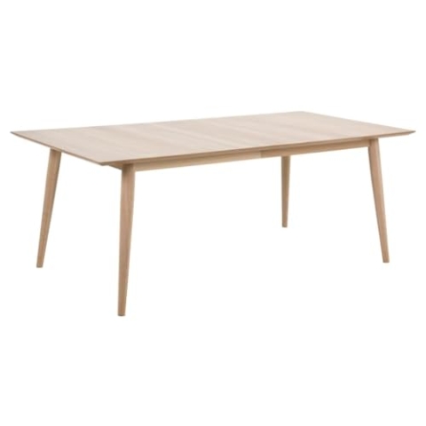 AC Design Furniture Lena Esstisch für 6 Personnen in Eichenfurnier Weiß, Rechteckiger Küchentisch für das Esszimmer, B: 200 x H: 75,3 x T: 100 cm