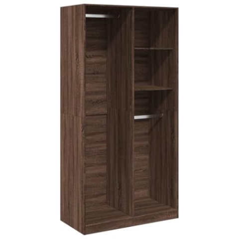 vidaXL Kleiderschrank, Garderobenschrank mit Stauraum, Hochschrank für Schlafzimmer, Flurschrank Dielenschrank, Modern, Braun Eichen-Optik Holzwerkstoff