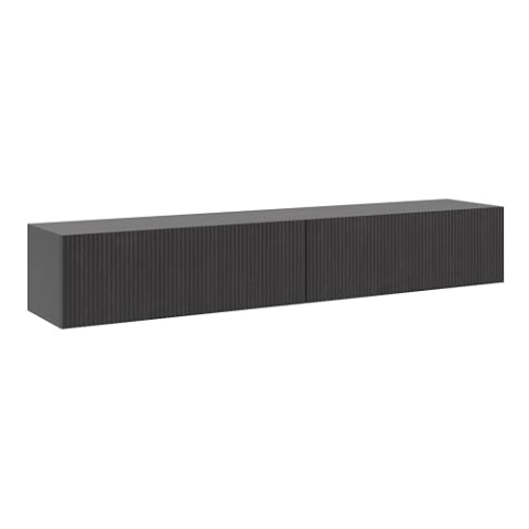 Selsey TV Schrank Board Sideboard Fernsehtisch Fernsehschrank 175 cm Hängend Portland Esche Schwarz Nolie