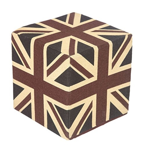 Homescapes Design Sitzwürfel Fußhocker Union Jack blau rot Britische Flagge