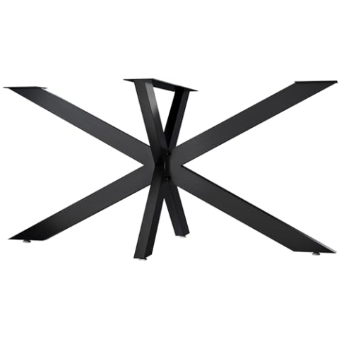CLP Tischbeine Hardwick I Tischkufen für DIY-Tische mit Höhe 71 cm I Sternförmiges Tischgestell aus pulverbeschichtetem Stahl, Farbe:Industrial schwarz, Größe:150x78x71 cm