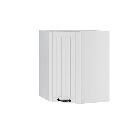 Vicco Eckhängeschrank Fame-Line, Küchen-Eckschrank, Weiß Landhaus/Weiß, 57 cm