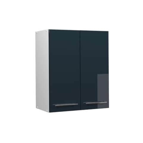 Vicco Hängeschrank Fame-Line, hängender Küchenschrank, Dunkelblau Hochglanz/Weiß, 60 cm