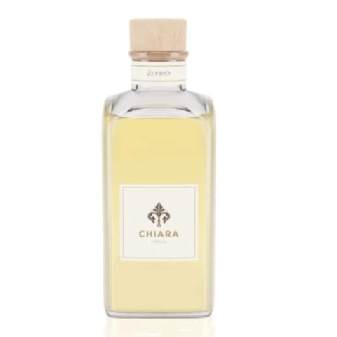 Chiara Firenze Raumduft Zefiro 200 ml Flasche + Stäbchen Made in Italy Mandarine – Rosa Pfeffer – Bernstein grau