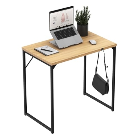 MARK ADLER Leader 1.3 | Kleiner Schreibtisch Computertisch mit Haken | Bürotisch Homeoffice Arbeitstisch | Metallgestell & Holzplatte | Höhenverstellbare Füße | Industrial & Modern | 80x50 cm