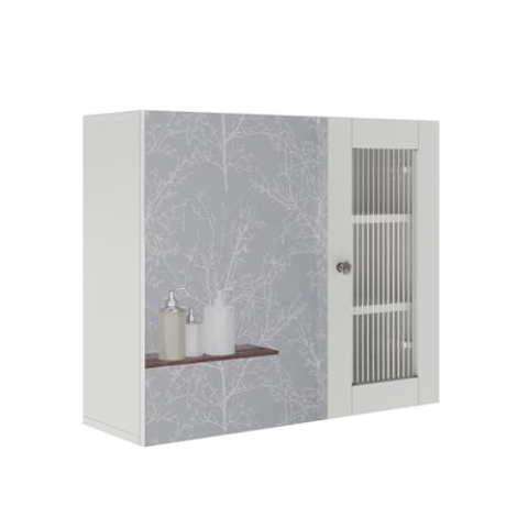 Vicco Badspiegelschrank Malte, Badezimmerspiegel, Weiß, 60 x 50 cm mit Spiegel