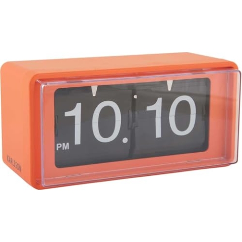 Karlsson Wall/Table Clock Retro Boxed Flip Bright orange