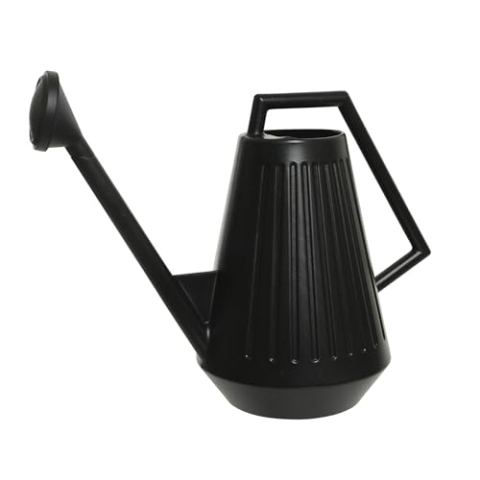 Decoris Gießkanne m. Brausekopf 9l Gartenpflanzen Balkon & Terrasse Schwarz - Kunststoff recycelt - Großes Gießgefäß - Spritzkrug Spritzkanne m. Brause Garten - Watering Can Outdoor Gartengießkanne