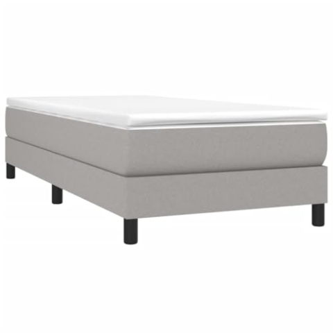 vidaXL Bettgestell, Polsterbett Bett für Schlafzimmer, Bettrahmen mit Lattenrost, Schlafzimmerbett Einzelbett, Hellgrau 100x200cm Stoff