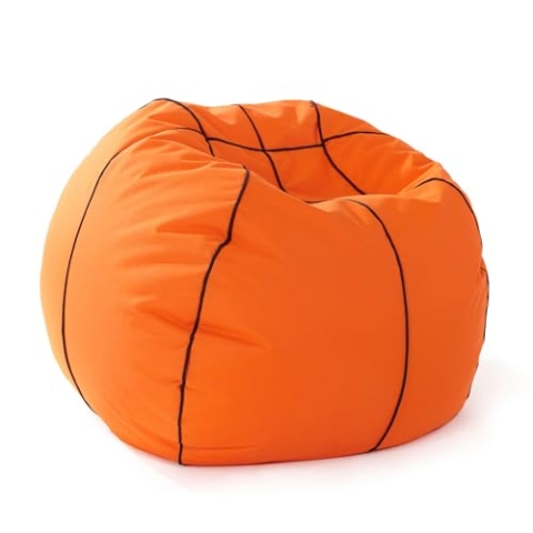 Lumaland Basketball-Sitzsack (90 cm Ø): Der Dunking fürs Sitzgefühl | So geht stilechtes Mitfiebern sowohl Indoor & Outdoor I Mit über 1,5 Mio. anpassungsfähigen EPS-Perlen | Waschbarer Bezug