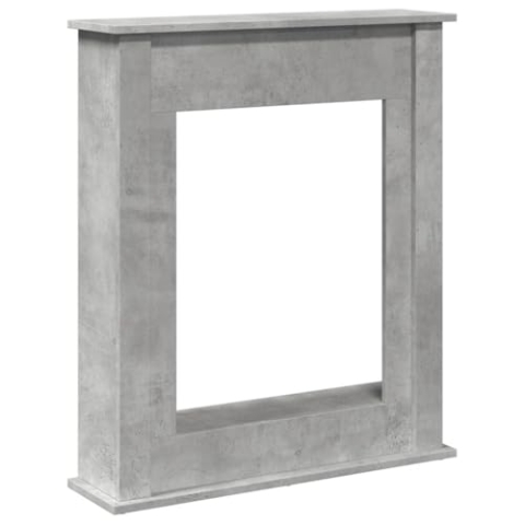 vidaXL Kaminumrandung, Dekorative Kaminkonsole, Kaminsims Dekokamin für Wohnzimmer, Kaminattrappe Kaminverkleidung, Betongrau Holzwerkstoff