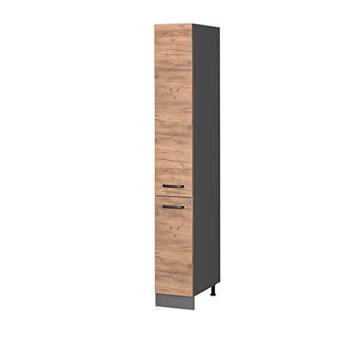 Vicco Apothekerschrank R-Line, Medizinschrank für die Küche, Goldkraft Eiche/Anthrazit, 30 cm