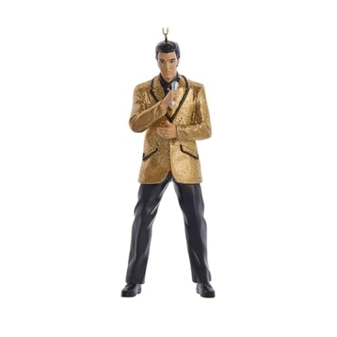 Kurt Adler Elvis Presley in Goldener Jacke, Ornament, 13 cm