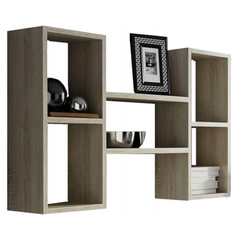 MATKAM Polon Wandregal in moderner Optik |B/H/T 92 x 65 x 21 cm | Holzstärke 18 mm | In verschiedenen Ausführungen erhältlich | Max. (Sonoma Eiche)