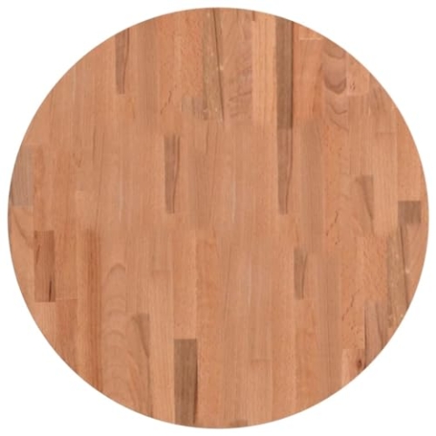vidaXL Tischplatte, Holzplatte Holztischplatte Rund, Ersatzplatte Platte für Beistelltisch Bartisch, Massivholztischplatte Esstischplatte, Ø60x2,5 cm Massivholz Buche