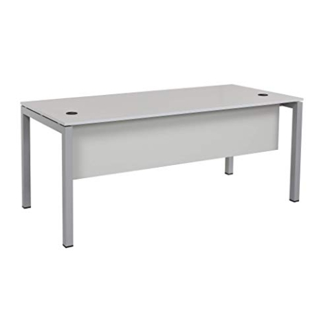furni24 Schreibtisch Tetra fürs Arbeitszimmer und Home Office - Großer laminierter Computertisch aus Holz, einfache Montage (160 x 80 x 75 cm, Grau)