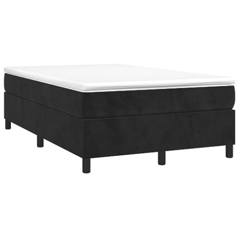 vidaXL Bettgestell, Polsterbett Bett für Schlafzimmer, Bettrahmen mit Lattenrost Stützbeinen, Schlafzimmerbett Doppelbett, Schwarz 120x200cm Samt