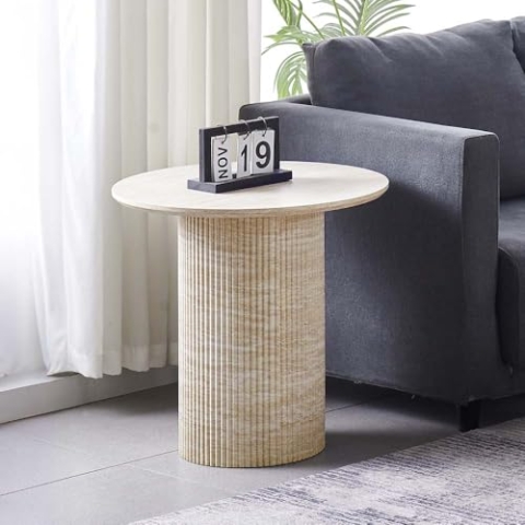 Milton & Oldbrook Beistelltisch Ø 55 cm Geneva Look Travertin