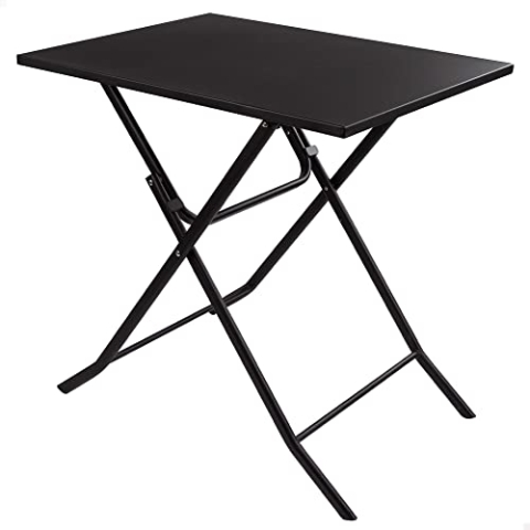 Aktive 61046 - Klappbarer Gartentisch, quadratische Terrasse | Schwarzer klappbarer Beistelltisch 70x50x70cm | Leicht und stabil, Metallrahmen | Kleiner Terrassentisch im Freien