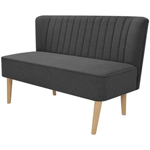 vidaXL Sofa 2-Sitzer Stoff Dunkelgrau Stoffsofa Loungesofa Polstersofa Couch
