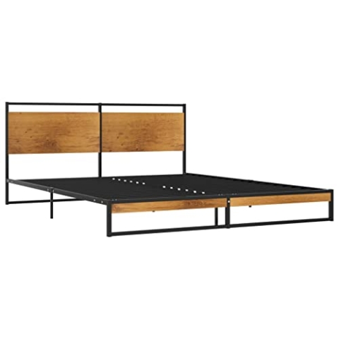 vidaXL Bettgestell Bett Metallbett Schlafzimmerbett Doppelbett Bettrahmen mit Lattenrost Ehebett Schlafzimmermöbel Metall 160x200cm