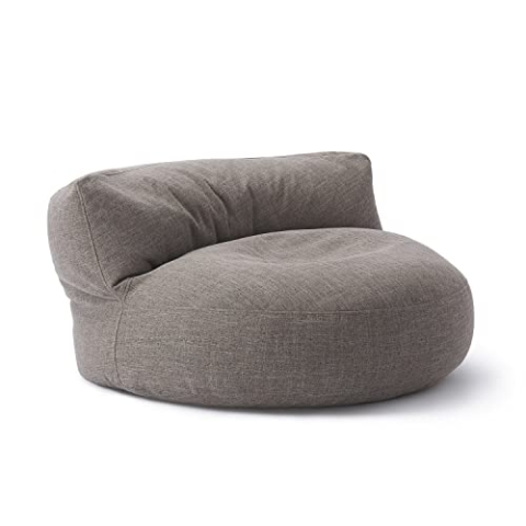 Lumaland Sitzsack Lounge | Sofa-Sitzsack 90 x 50 cm mit Rückenlehne | Flexibler Indoor Beanbag | Ergonomisch & Robust | Mit anpassungsfähiger EPS-Füllung | Waschbarer Bezug [Hellgrau]