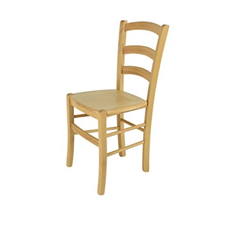 t m c s Tommychairs - Stuhl Venice für Küche und Esszimmer, robuste Struktur aus lackiertem Buchenholz im Farbton Naturfarben und Sitzfläche aus Holz