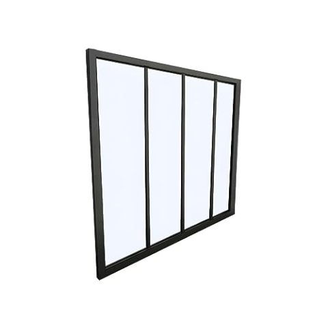 Vente-unique-Atelier-Glaswand - 120 x 105 cm - thermolackiertes Aluminium - Schwarz - Bayview