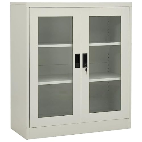 vidaXL Büroschrank Aktenschrank Metallschrank Universalschrank Stahlschrank Aufbewahrungsschrank Büromöbel Schrank Lagerschrank Hellgrau 90x40x105cm Stahl